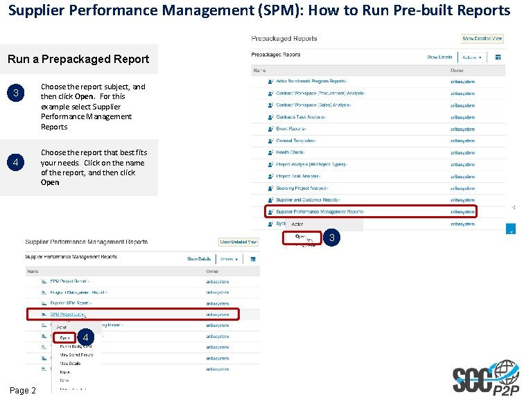 Supplier Performance Management (SPM): How to Run Pre-built Reports Run a Prepackaged Report 3