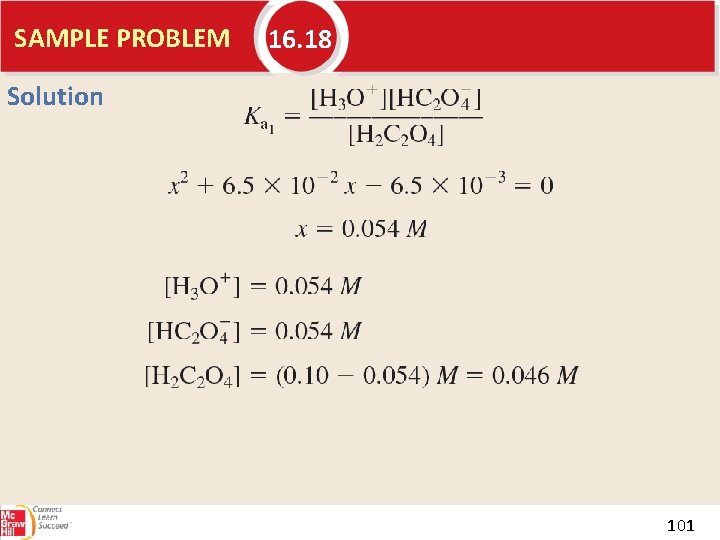 SAMPLE PROBLEM 16. 18 Solution 101 