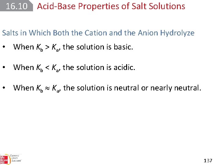 16. 10 Acid Base Properties of Salt Solutions Salts in Which Both the Cation