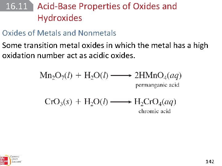 16. 11 Acid Base Properties of Oxides and Hydroxides Oxides of Metals and Nonmetals