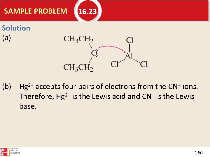 SAMPLE PROBLEM 16. 23 Solution (a) (b) Hg 2+ accepts four pairs of electrons