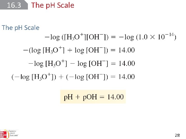 16. 3 The p. H Scale 28 