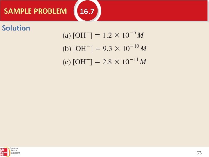 SAMPLE PROBLEM 16. 7 Solution 33 