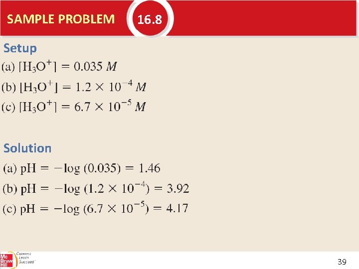 SAMPLE PROBLEM 16. 8 Setup Solution 39 
