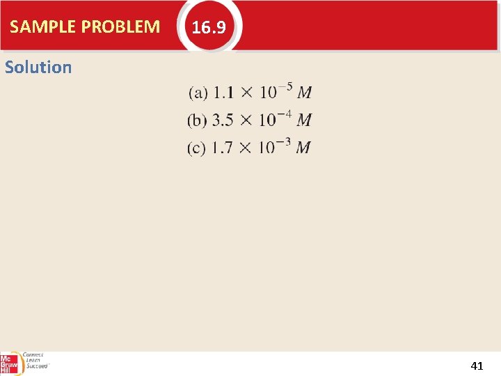 SAMPLE PROBLEM 16. 9 Solution 41 