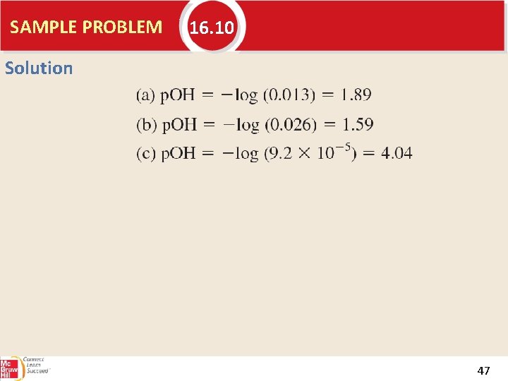 SAMPLE PROBLEM 16. 10 Solution 47 