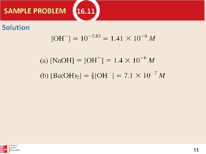 SAMPLE PROBLEM 16. 11 Solution 51 