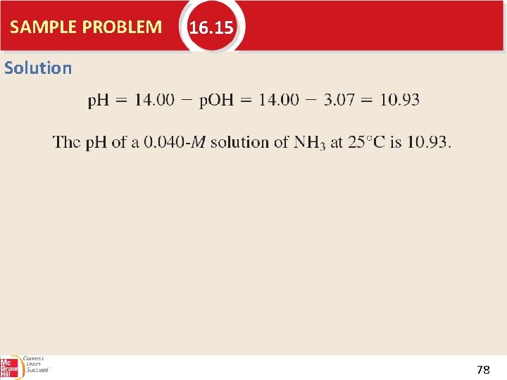 SAMPLE PROBLEM 16. 15 Solution 78 