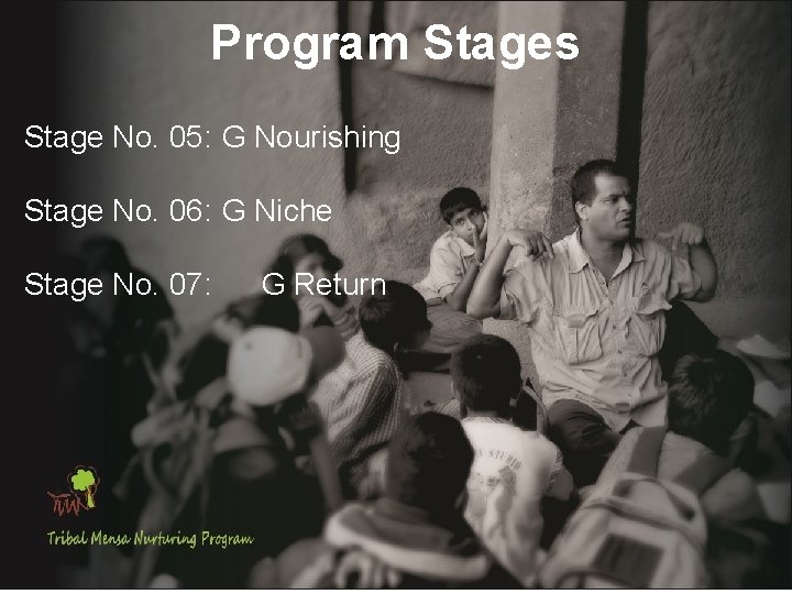 Program Stages Stage No. 05: G Nourishing Stage No. 06: G Niche Stage No.