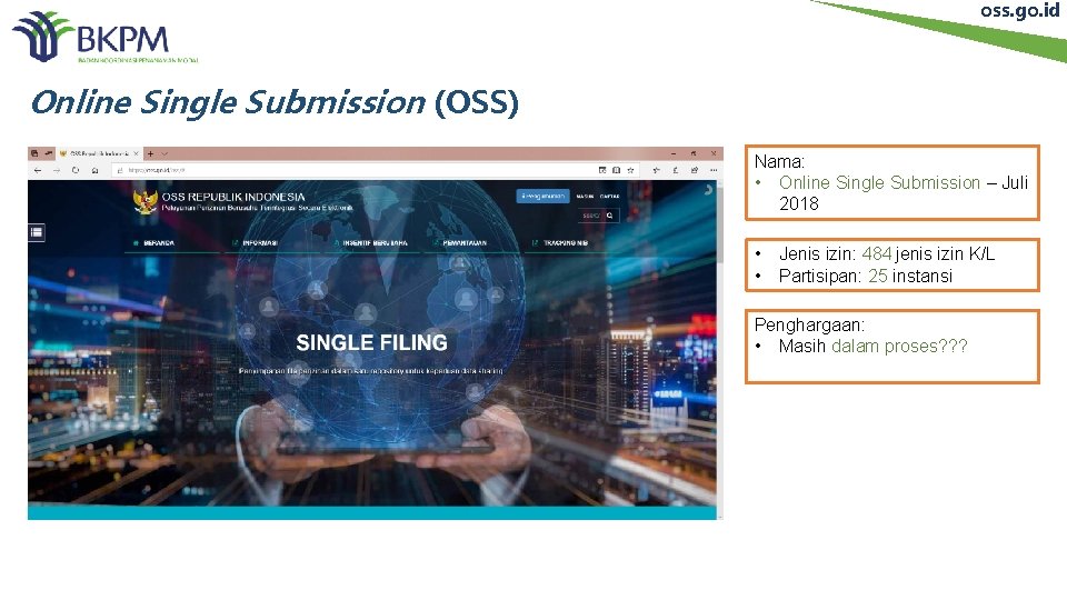 oss. go. id Online Single Submission (OSS) Nama: • Online Single Submission – Juli