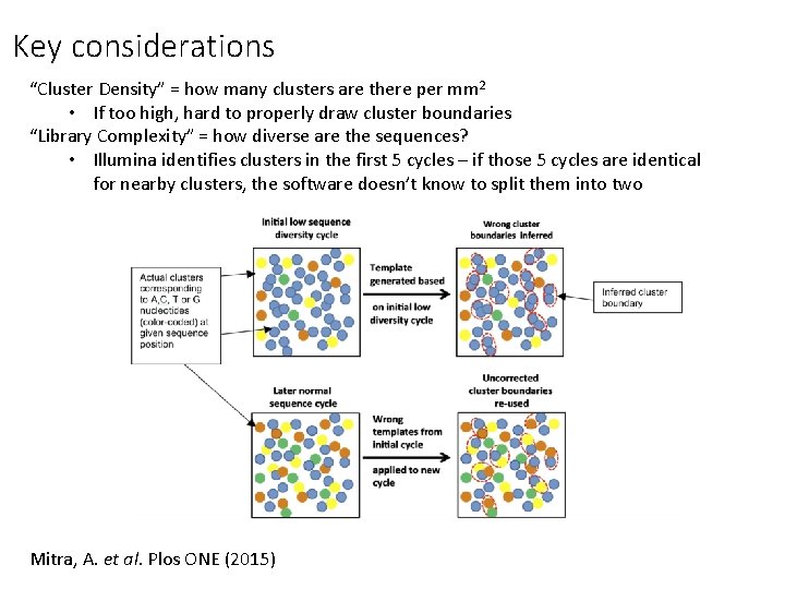 Key considerations “Cluster Density” = how many clusters are there per mm 2 •