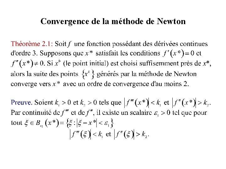 Convergence de la méthode de Newton 