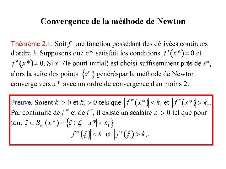 Convergence de la méthode de Newton 