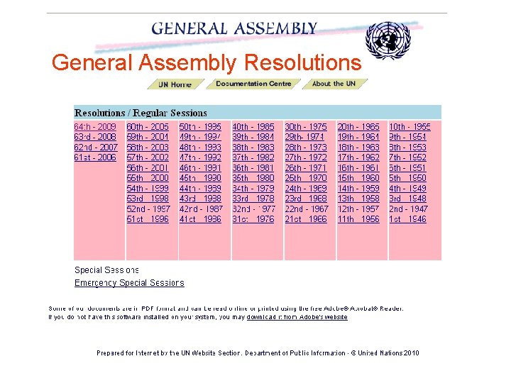 General Assembly Resolutions 