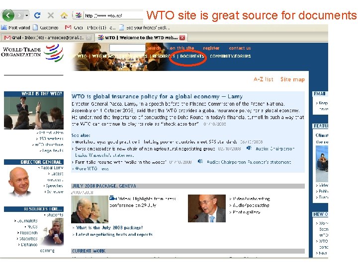 WTO site is great source for documents 