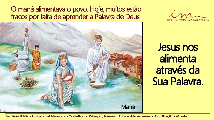 O maná alimentava o povo. Hoje, muitos estão fracos por falta de aprender a
