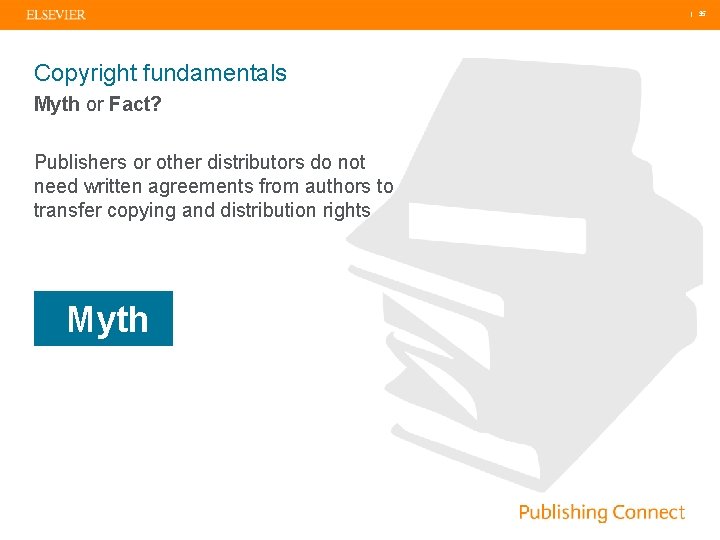  | 35 Copyright fundamentals Myth or Fact? Publishers or other distributors do not