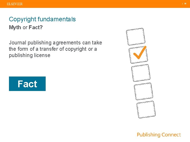  | 36 Copyright fundamentals Myth or Fact? Journal publishing agreements can take the