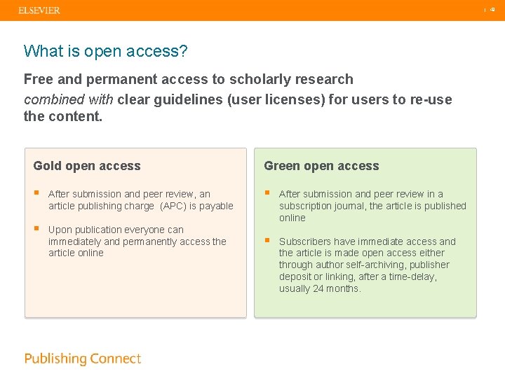  | 49 What is open access? Free and permanent access to scholarly research