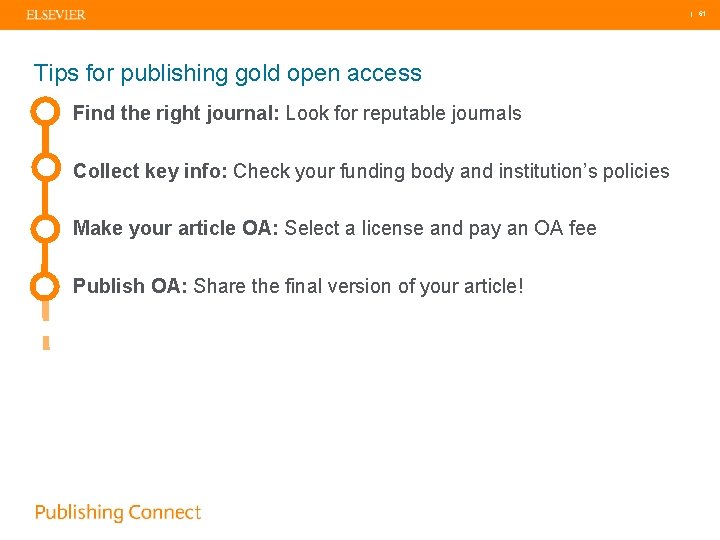  | 61 Tips for publishing gold open access Find the right journal: Look