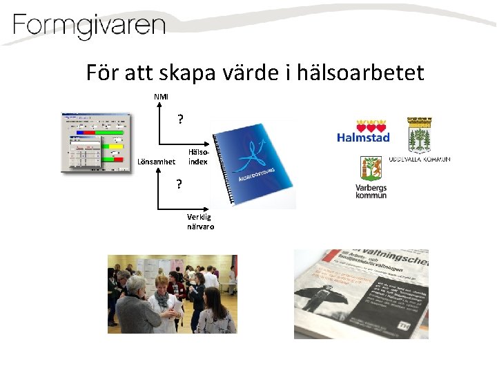 För att skapa värde i hälsoarbetet NMI ? Hälsoindex Lönsamhet ? Verklig närvaro 