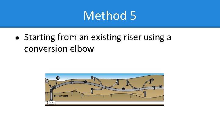 Method 5 ● Starting from an existing riser using a conversion elbow 