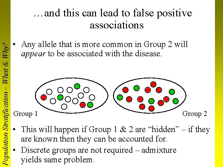 Population Stratification – What & Why? …and this can lead to false positive associations