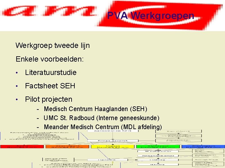 PVA Werkgroepen Werkgroep tweede lijn Enkele voorbeelden: • Literatuurstudie • Factsheet SEH • Pilot