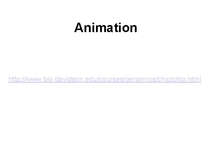 Animation http: //www. bio. davidson. edu/courses/genomics/chip. html 