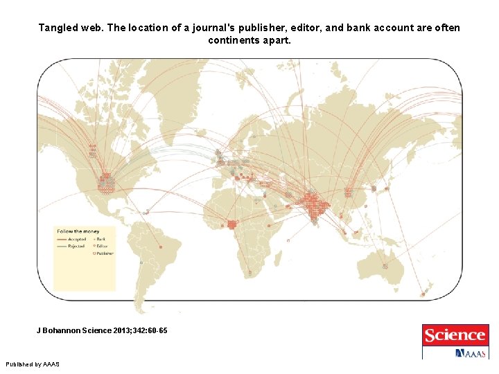 Tangled web. The location of a journal's publisher, editor, and bank account are often