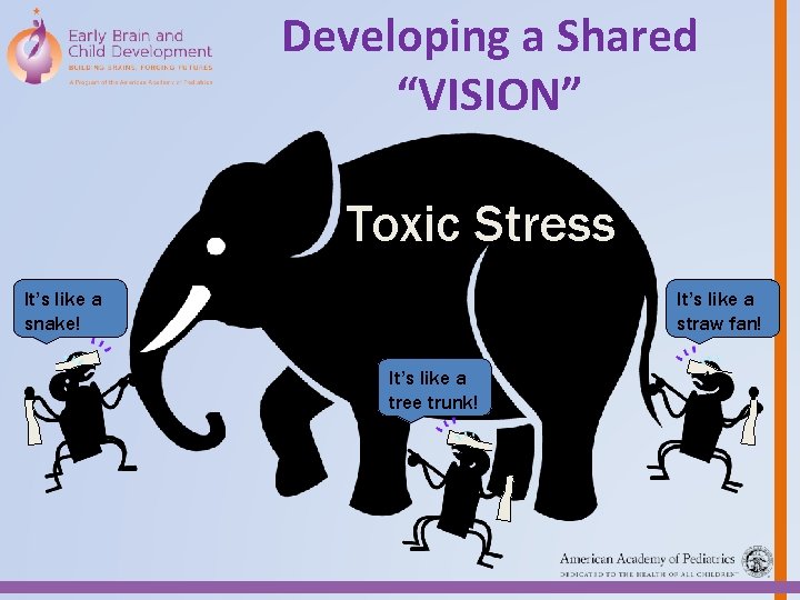 Developing a Shared “VISION” Toxic Stress It’s like a snake! It’s like a straw