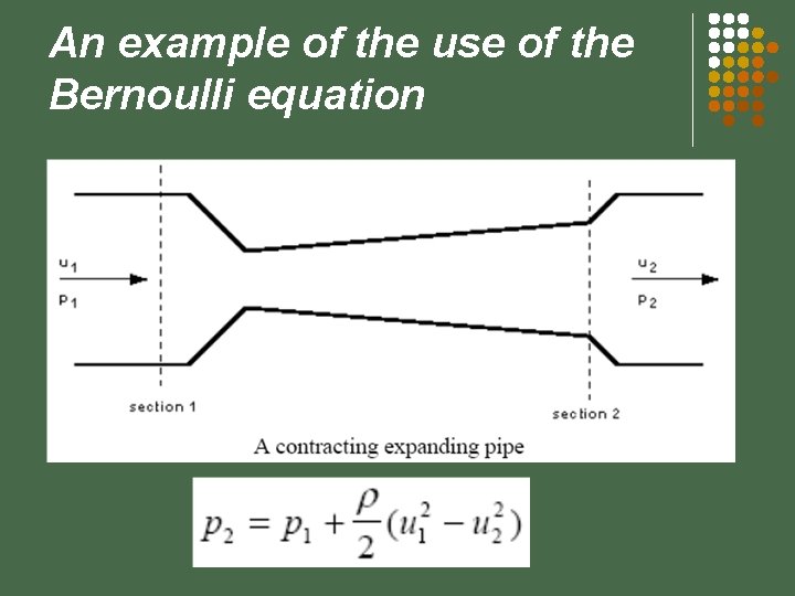 An example of the use of the Bernoulli equation 