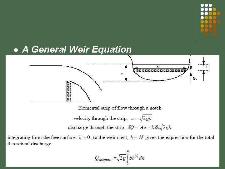 l A General Weir Equation 