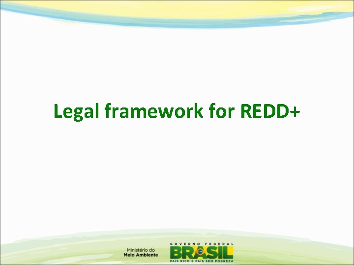 Legal framework for REDD+ 