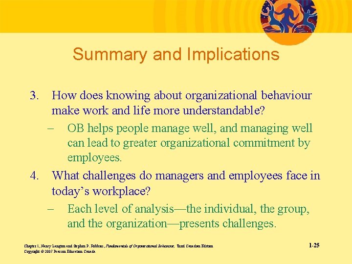 Summary and Implications 3. How does knowing about organizational behaviour make work and life