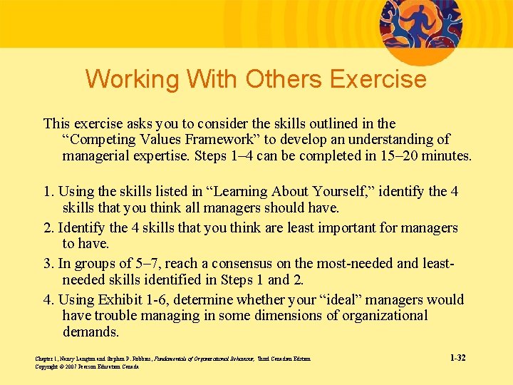 Working With Others Exercise This exercise asks you to consider the skills outlined in