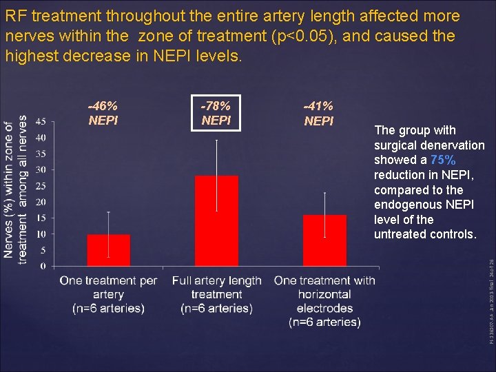 RF treatment throughout the entire artery length affected more nerves within the zone of