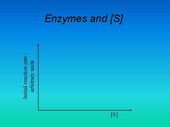 Initial reaction rate / arbitrary units Enzymes and [S] 