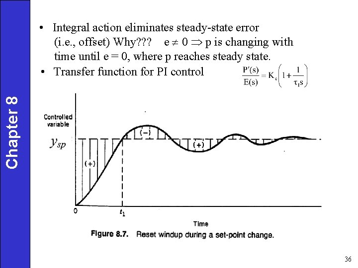 Chapter 8 • Integral action eliminates steady-state error (i. e. , offset) Why? ?