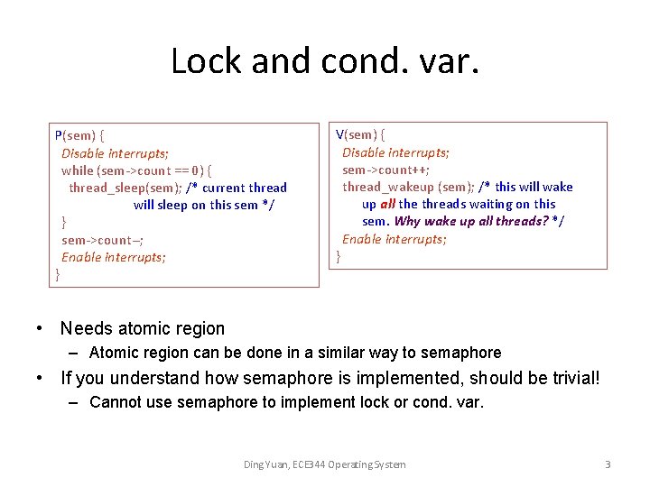Operating Systems ECE 344 Lab assignment 1 Synchronization