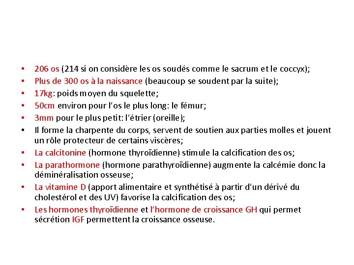  • • • 206 os (214 si on considère les os soudés comme