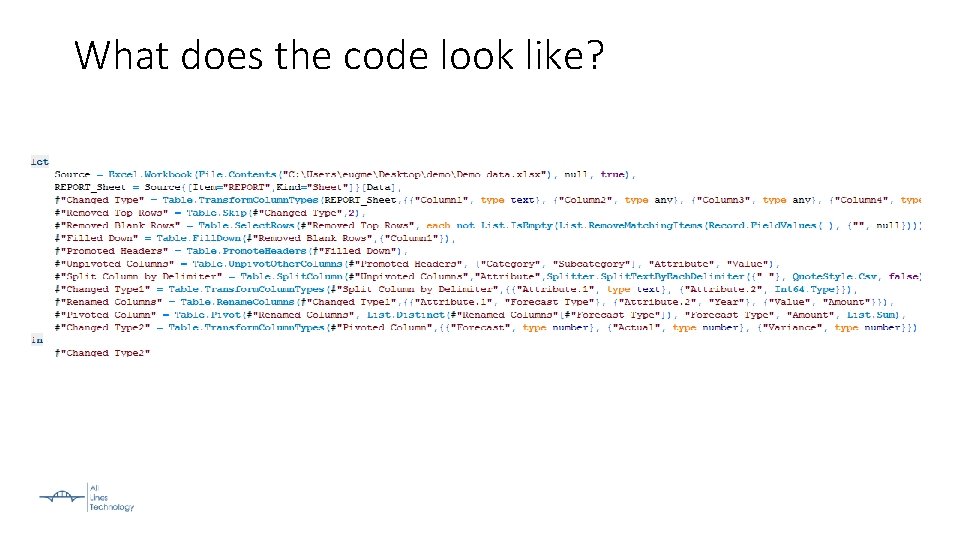 What does the code look like? 