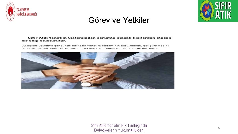 Görev ve Yetkiler Sıfır Atık Yönetmelik Taslağında Belediyelerin Yükümlülükleri 5 