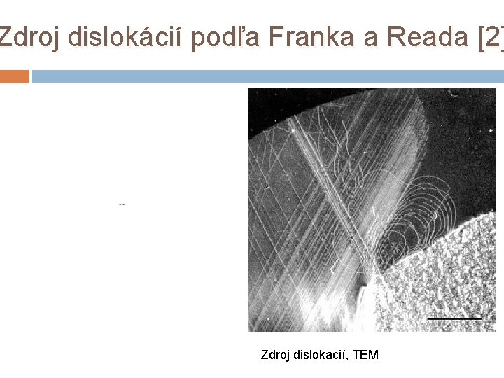 Zdroj dislokácií podľa Franka a Reada [2] Zdroj dislokacií, TEM 