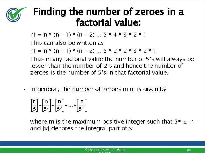 Finding the number of zeroes in a factorial value: n! = n * (n