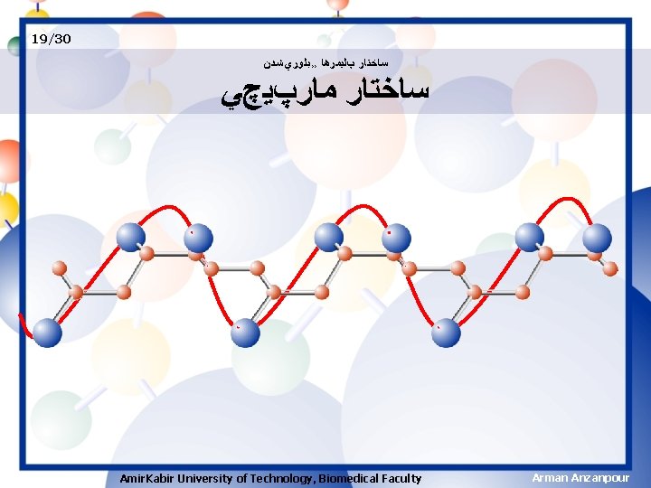 19/30 ﺳﺎﺧﺘﺎﺭ پﻠﻴﻤﺮﻫﺎ ›› ﺑﻠﻮﺭﻱ ﺷﺪﻥ ﺳﺎﺧﺘﺎﺭ ﻣﺎﺭپﻴچﻲ Amir. Kabir University of Technology, Biomedical