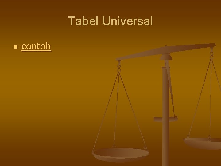 Tabel Universal n contoh 