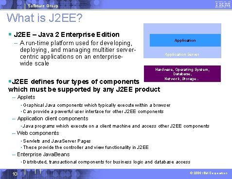 Software Group What is J 2 EE? § J 2 EE – Java 2