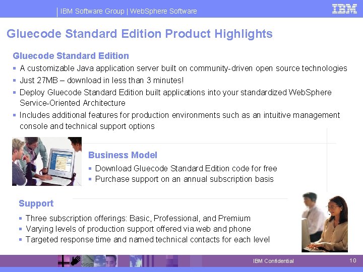IBM Software Group | Web. Sphere Software Gluecode Standard Edition Product Highlights Gluecode Standard