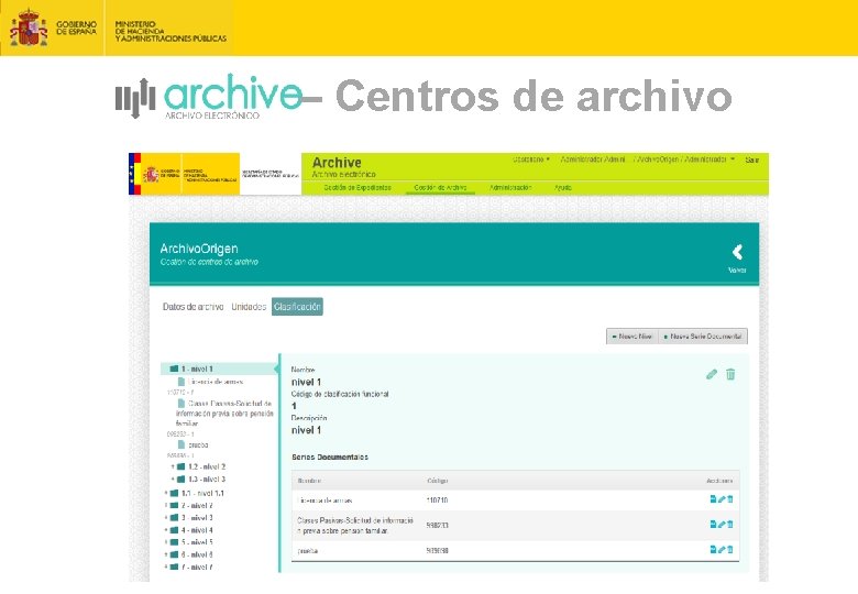  – Centros de archivo 